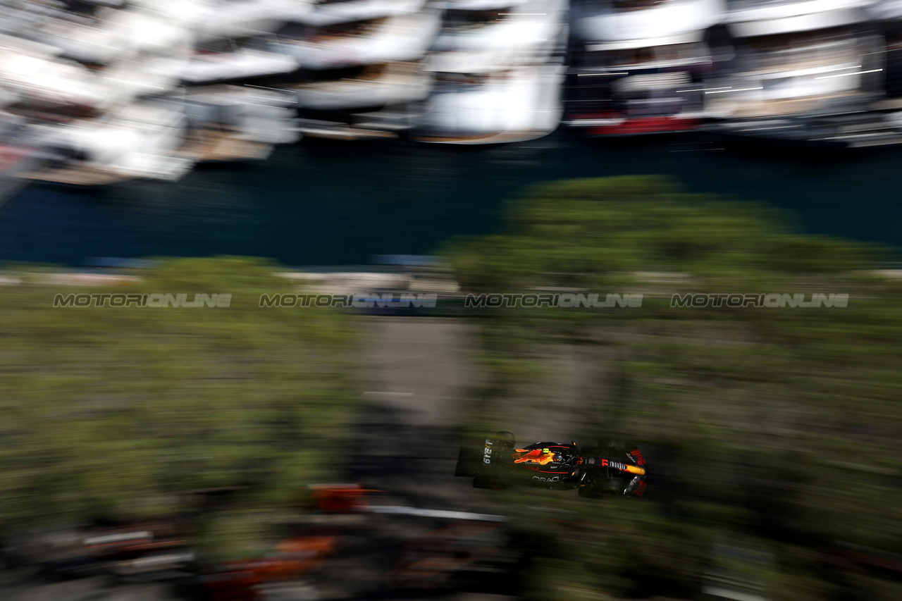 GP MONACO, Sergio Perez (MEX) Red Bull Racing RB19.

26.05.2023. Formula 1 World Championship, Rd 7, Monaco Grand Prix, Monte Carlo, Monaco, Practice Day.

- www.xpbimages.com, EMail: requests@xpbimages.com ¬© Copyright: Bearne / XPB Images