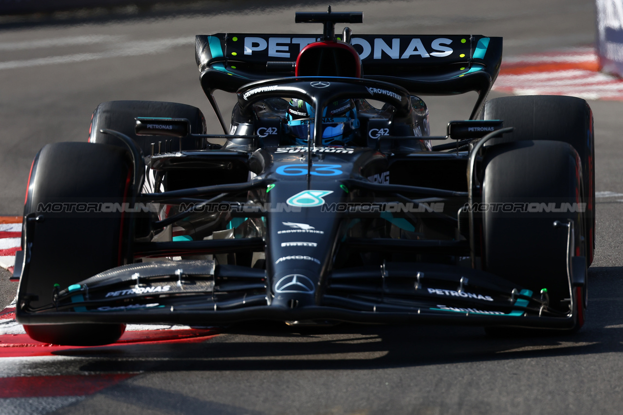 GP MONACO, George Russell (GBR) Mercedes AMG F1 W14.

26.05.2023. Formula 1 World Championship, Rd 7, Monaco Grand Prix, Monte Carlo, Monaco, Practice Day.

 - www.xpbimages.com, EMail: requests@xpbimages.com ¬© Copyright: Coates / XPB Images