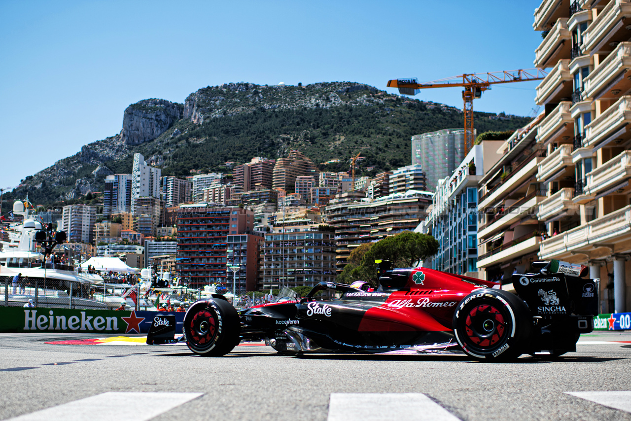 GP MONACO, Zhou Guanyu (CHN) Alfa Romeo F1 Team C43.

26.05.2023. Formula 1 World Championship, Rd 7, Monaco Grand Prix, Monte Carlo, Monaco, Practice Day.

- www.xpbimages.com, EMail: requests@xpbimages.com ¬© Copyright: Price / XPB Images