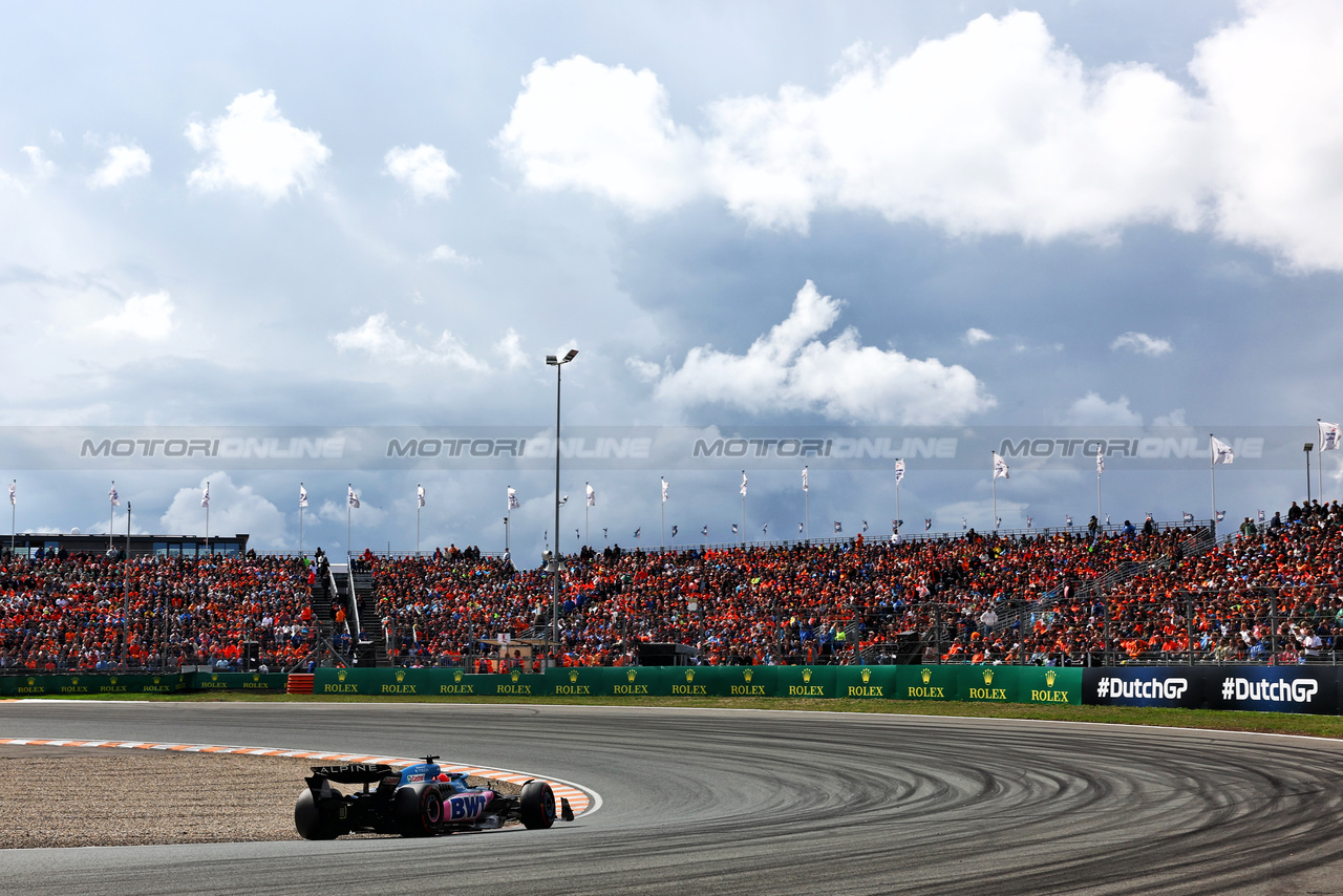 GP OLANDA, Esteban Ocon (FRA) Alpine F1 Team A523.

27.08.2023. Formula 1 World Championship, Rd 14, Dutch Grand Prix, Zandvoort, Netherlands, Gara Day.

- www.xpbimages.com, EMail: requests@xpbimages.com © Copyright: Charniaux / XPB Images