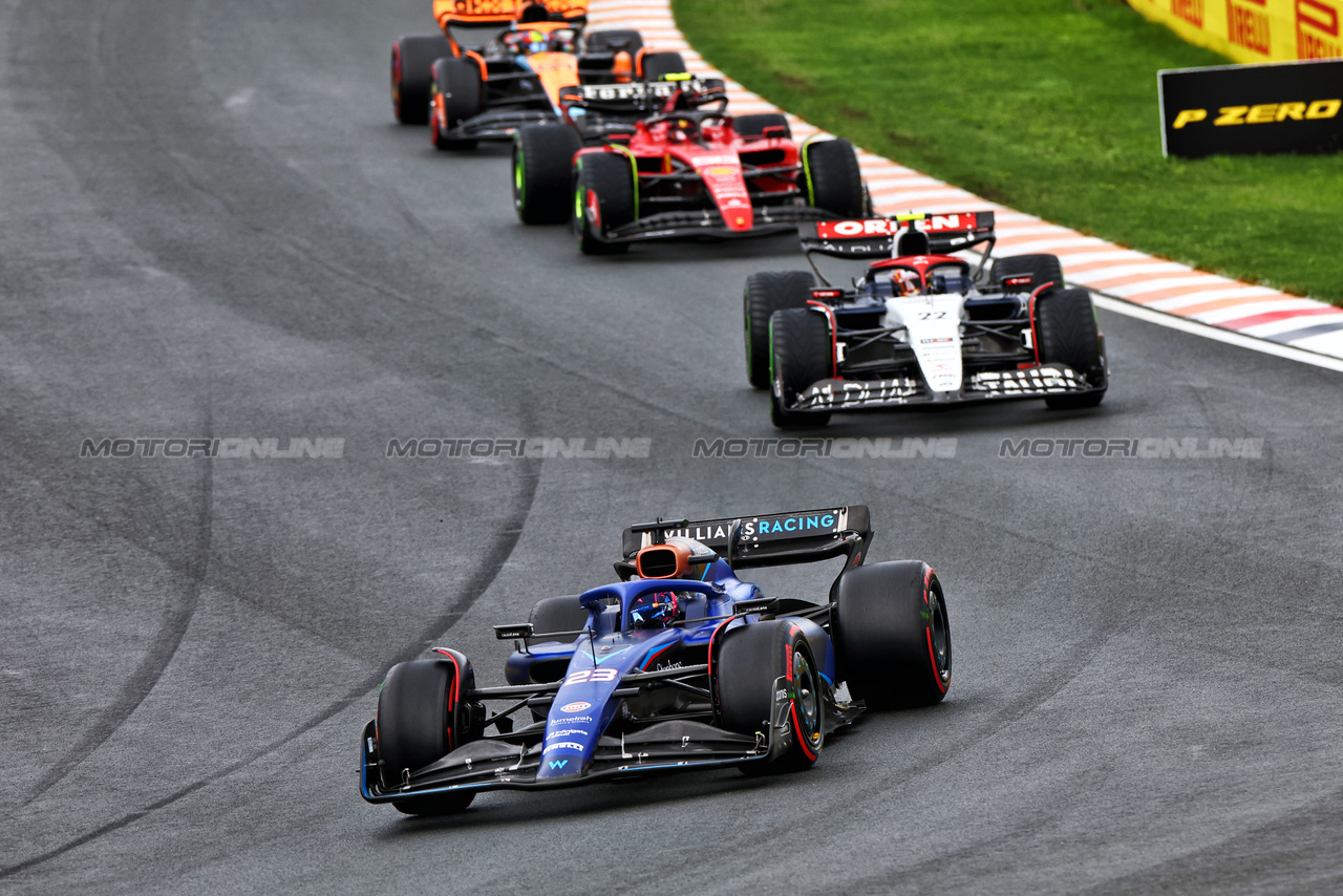 GP OLANDA, Alexander Albon (THA) Williams Racing FW45.

27.08.2023. Formula 1 World Championship, Rd 14, Dutch Grand Prix, Zandvoort, Netherlands, Gara Day.

 - www.xpbimages.com, EMail: requests@xpbimages.com © Copyright: Staley / XPB Images