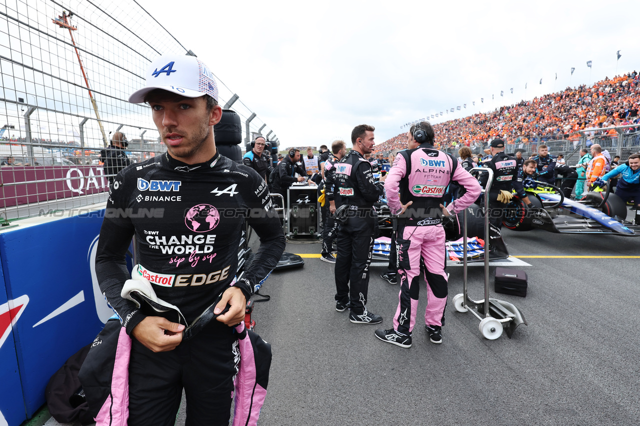 GP OLANDA, Pierre Gasly (FRA) Alpine F1 Team on the grid.

27.08.2023. Formula 1 World Championship, Rd 14, Dutch Grand Prix, Zandvoort, Netherlands, Gara Day.

- www.xpbimages.com, EMail: requests@xpbimages.com © Copyright: Moy / XPB Images