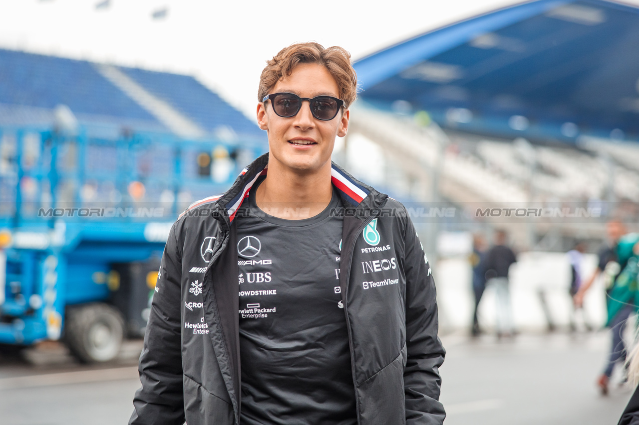 GP OLANDA, George Russell (GBR) Mercedes AMG F1.

24.08.2023. Formula 1 World Championship, Rd 14, Dutch Grand Prix, Zandvoort, Netherlands, Preparation Day.

- www.xpbimages.com, EMail: requests@xpbimages.com © Copyright: Bearne / XPB Images