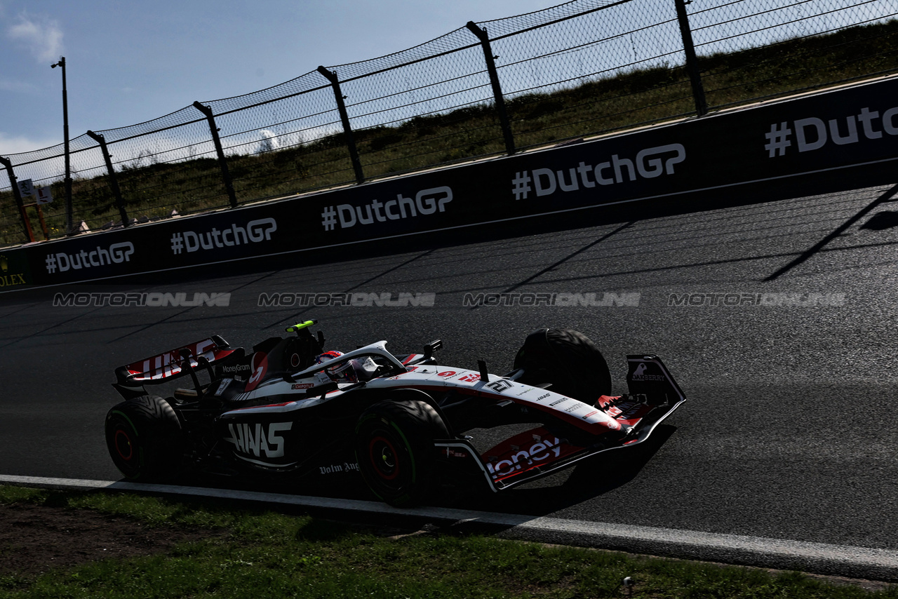 GP OLANDA, Nico Hulkenberg (GER) Haas VF-23.

26.08.2023. Formula 1 World Championship, Rd 14, Dutch Grand Prix, Zandvoort, Netherlands, Qualifiche Day.

 - www.xpbimages.com, EMail: requests@xpbimages.com © Copyright: Staley / XPB Images
