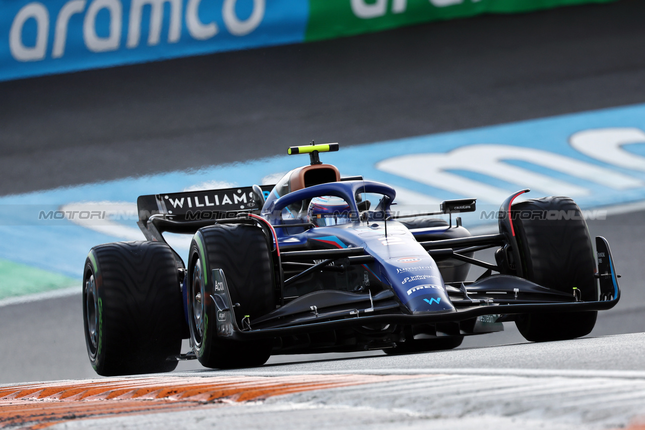 GP OLANDA, Logan Sargeant (USA) Williams Racing FW45.

26.08.2023. Formula 1 World Championship, Rd 14, Dutch Grand Prix, Zandvoort, Netherlands, Qualifiche Day.

- www.xpbimages.com, EMail: requests@xpbimages.com © Copyright: Moy / XPB Images