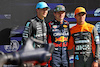 GP OLANDA, Qualifiche top three in parc ferme (L to R): George Russell (GBR) Mercedes AMG F1, third; Max Verstappen (NLD) Red Bull Racing, pole position; Lando Norris (GBR) McLaren, second.
26.08.2023. Formula 1 World Championship, Rd 14, Dutch Grand Prix, Zandvoort, Netherlands, Qualifiche Day.
 - www.xpbimages.com, EMail: requests@xpbimages.com © Copyright: Staley / XPB Images