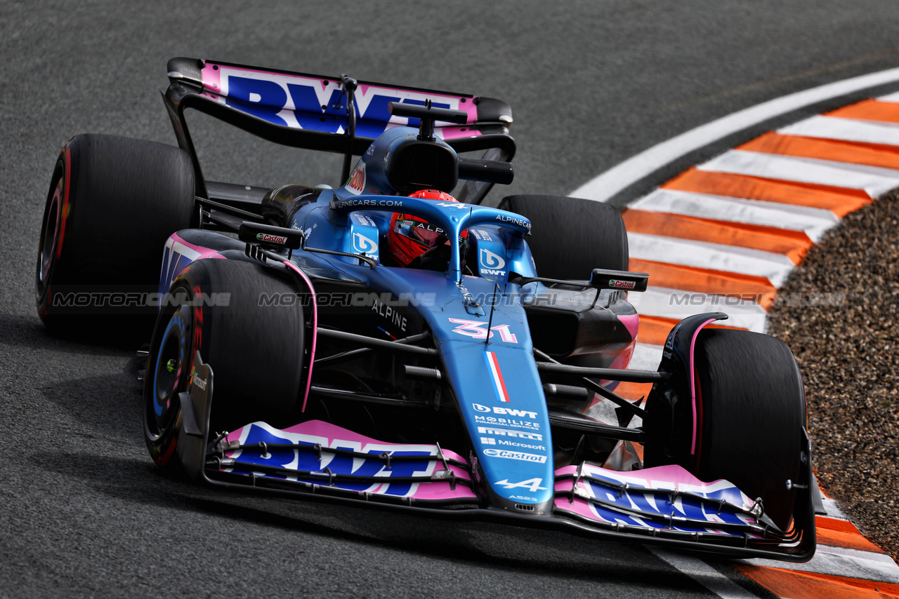 GP OLANDA, Esteban Ocon (FRA) Alpine F1 Team A523.

25.08.2023. Formula 1 World Championship, Rd 14, Dutch Grand Prix, Zandvoort, Netherlands, Practice Day.

 - www.xpbimages.com, EMail: requests@xpbimages.com © Copyright: Coates / XPB Images