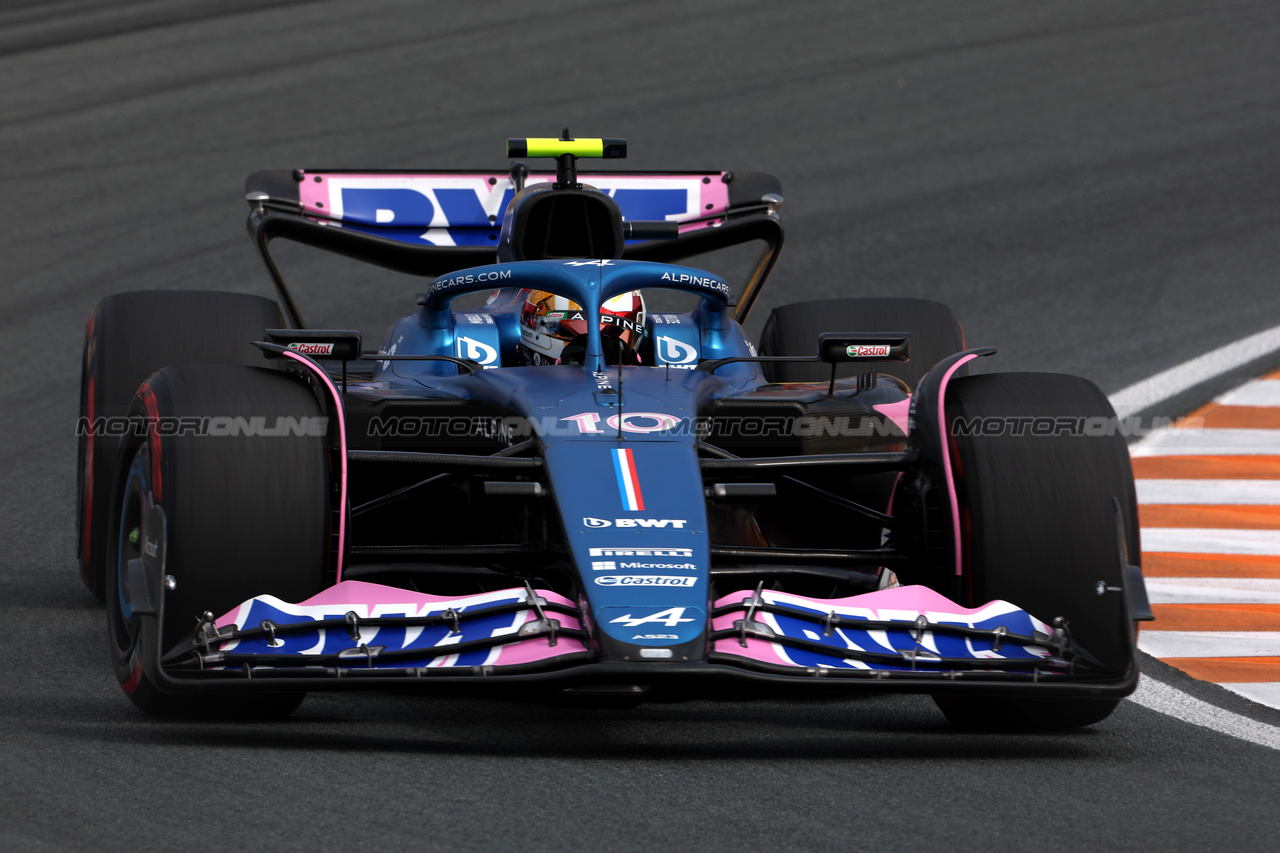 GP OLANDA, Pierre Gasly (FRA) Alpine F1 Team A523.

25.08.2023. Formula 1 World Championship, Rd 14, Dutch Grand Prix, Zandvoort, Netherlands, Practice Day.

 - www.xpbimages.com, EMail: requests@xpbimages.com © Copyright: Staley / XPB Images
