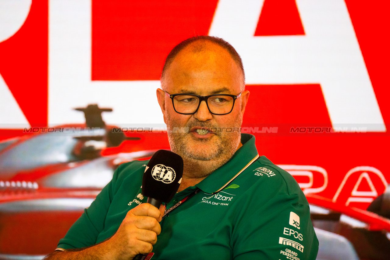 GP OLANDA, Tom McCullough (GBR) Aston Martin F1 Team Performance Director in the FIA Press Conference.

25.08.2023. Formula 1 World Championship, Rd 14, Dutch Grand Prix, Zandvoort, Netherlands, Practice Day.

- www.xpbimages.com, EMail: requests@xpbimages.com © Copyright: XPB Images