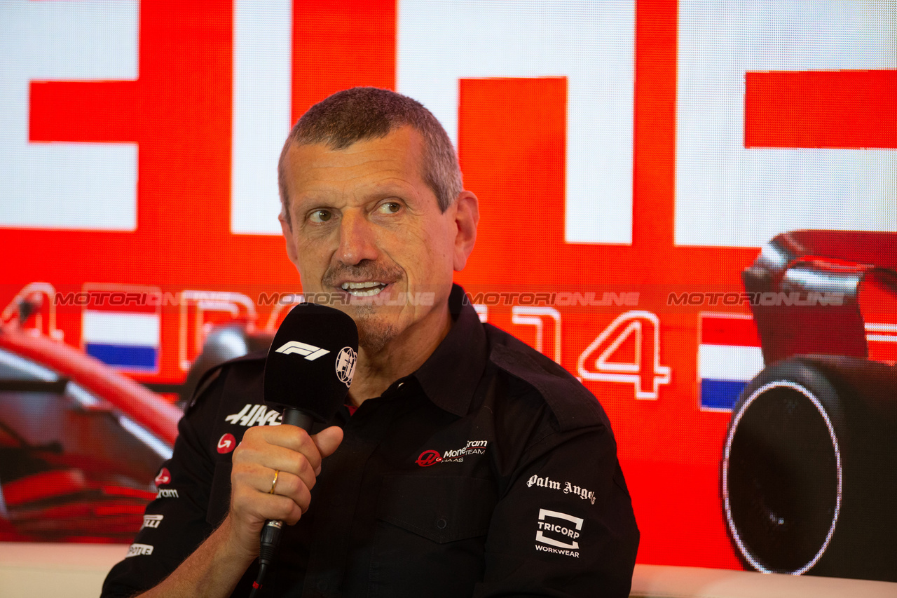 GP OLANDA, Guenther Steiner (ITA) Haas F1 Team Prinicipal in the FIA Press Conference.

25.08.2023. Formula 1 World Championship, Rd 14, Dutch Grand Prix, Zandvoort, Netherlands, Practice Day.

- www.xpbimages.com, EMail: requests@xpbimages.com © Copyright: XPB Images