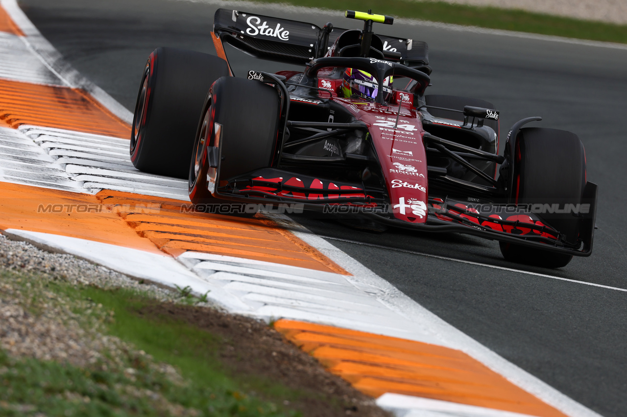 GP OLANDA, Zhou Guanyu (CHN) Alfa Romeo F1 Team C43.

25.08.2023. Formula 1 World Championship, Rd 14, Dutch Grand Prix, Zandvoort, Netherlands, Practice Day.

 - www.xpbimages.com, EMail: requests@xpbimages.com © Copyright: Coates / XPB Images