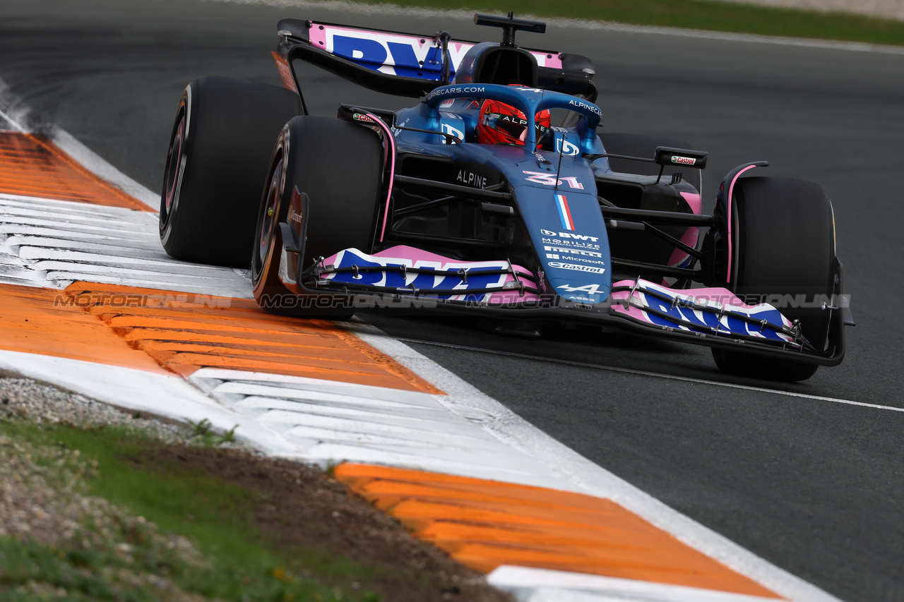 GP OLANDA, Esteban Ocon (FRA) Alpine F1 Team A523.

25.08.2023. Formula 1 World Championship, Rd 14, Dutch Grand Prix, Zandvoort, Netherlands, Practice Day.

 - www.xpbimages.com, EMail: requests@xpbimages.com © Copyright: Coates / XPB Images