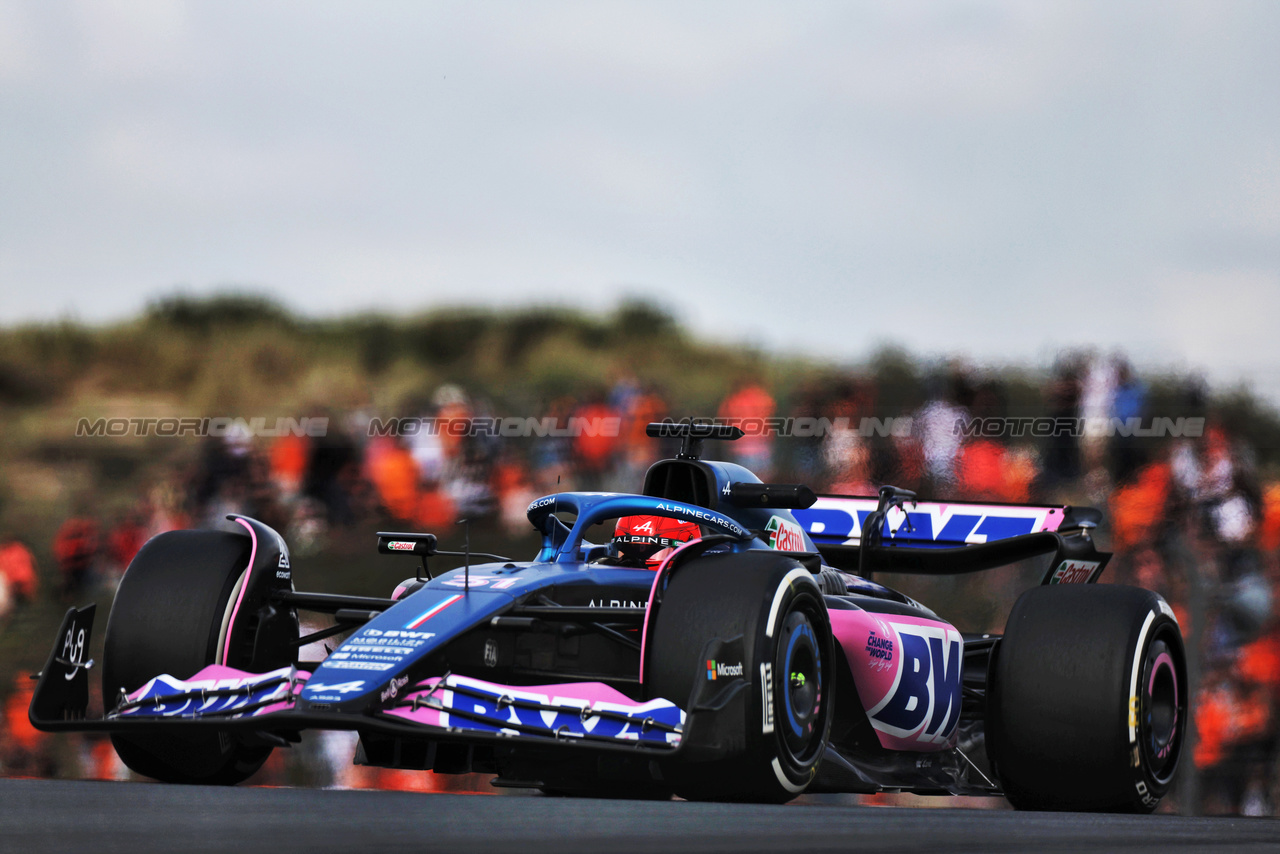 GP OLANDA, Esteban Ocon (FRA) Alpine F1 Team A523.

25.08.2023. Formula 1 World Championship, Rd 14, Dutch Grand Prix, Zandvoort, Netherlands, Practice Day.

 - www.xpbimages.com, EMail: requests@xpbimages.com © Copyright: Staley / XPB Images