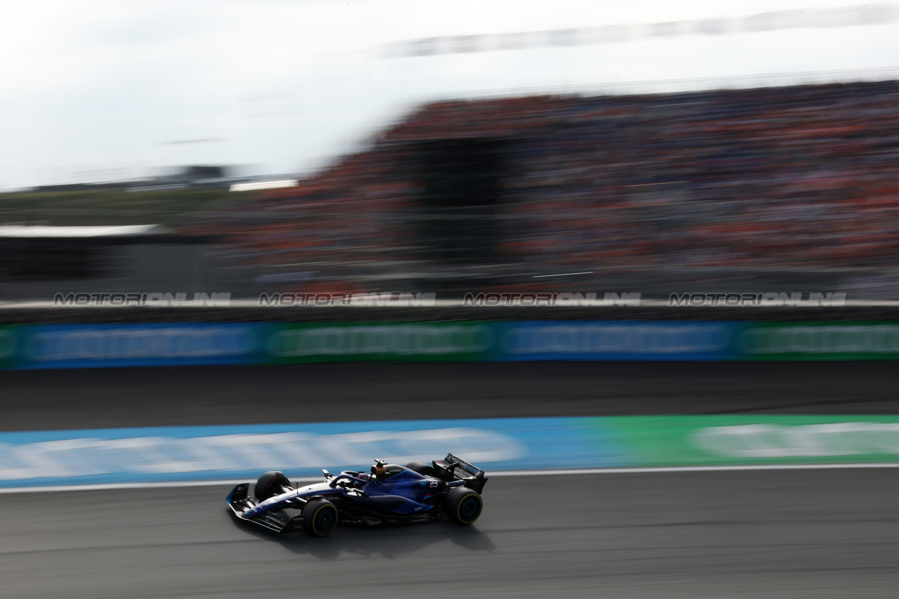 GP OLANDA, Alexander Albon (THA) Williams Racing FW45.

25.08.2023. Formula 1 World Championship, Rd 14, Dutch Grand Prix, Zandvoort, Netherlands, Practice Day.

 - www.xpbimages.com, EMail: requests@xpbimages.com © Copyright: Staley / XPB Images