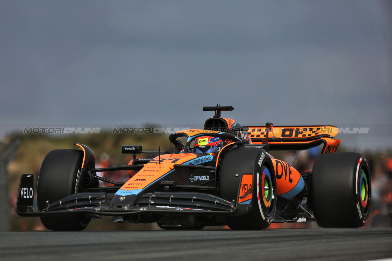 GP OLANDA, Oscar Piastri (AUS) McLaren MCL60.

25.08.2023. Formula 1 World Championship, Rd 14, Dutch Grand Prix, Zandvoort, Netherlands, Practice Day.

 - www.xpbimages.com, EMail: requests@xpbimages.com © Copyright: Staley / XPB Images