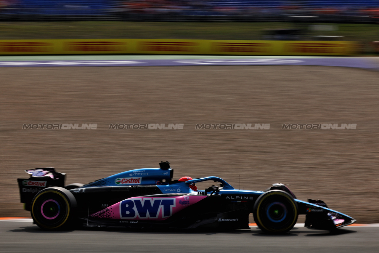 GP OLANDA, Esteban Ocon (FRA) Alpine F1 Team A523.

25.08.2023. Formula 1 World Championship, Rd 14, Dutch Grand Prix, Zandvoort, Netherlands, Practice Day.

 - www.xpbimages.com, EMail: requests@xpbimages.com © Copyright: Staley / XPB Images