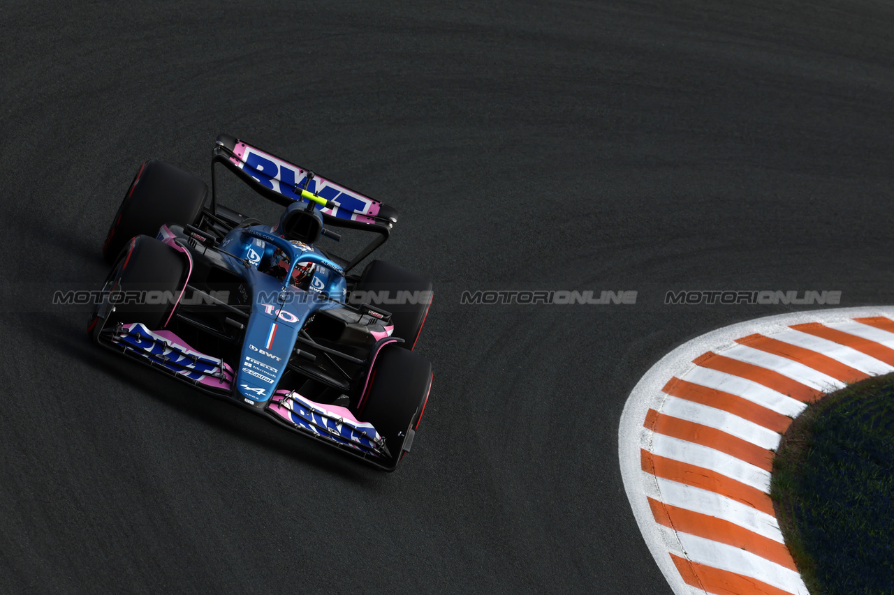 GP OLANDA, Pierre Gasly (FRA) Alpine F1 Team A523.

25.08.2023. Formula 1 World Championship, Rd 14, Dutch Grand Prix, Zandvoort, Netherlands, Practice Day.

 - www.xpbimages.com, EMail: requests@xpbimages.com © Copyright: Coates / XPB Images