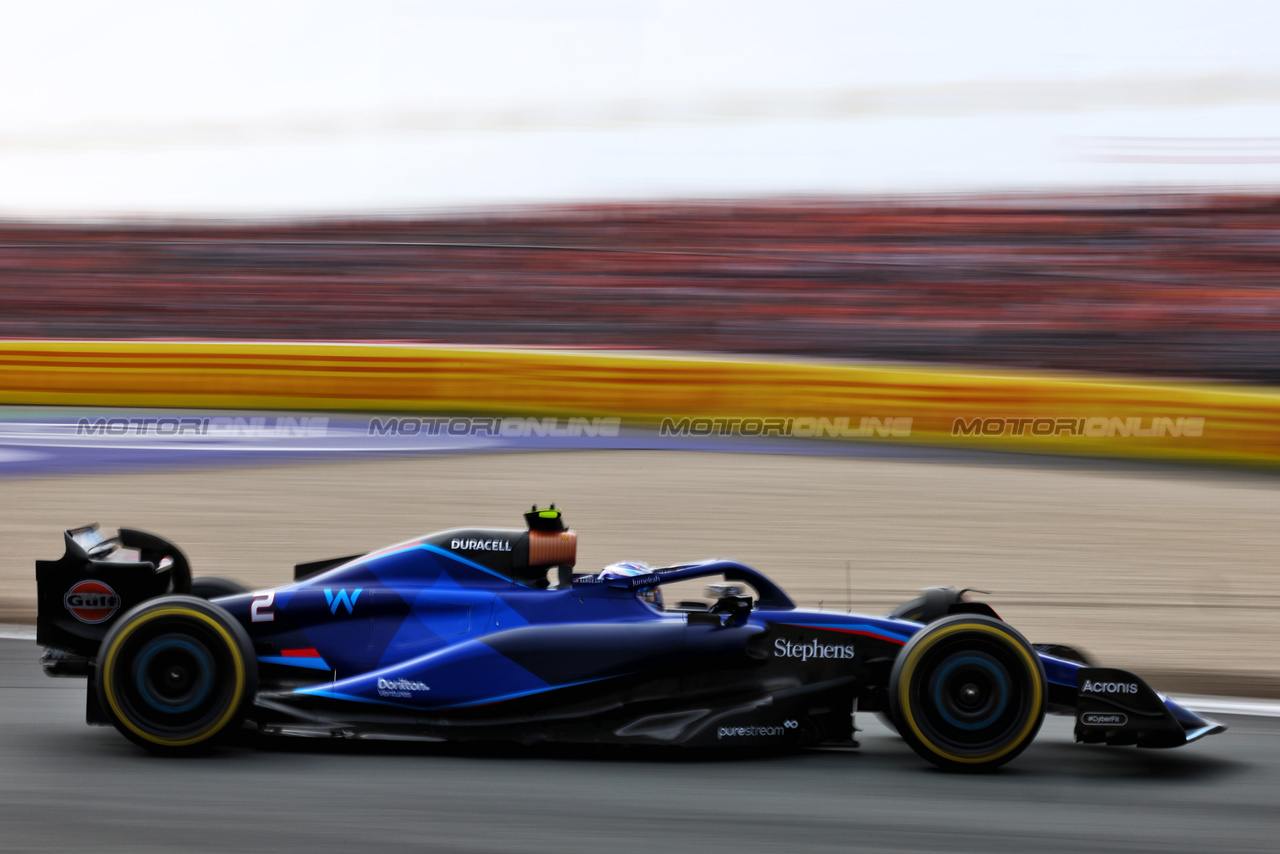 GP OLANDA, Logan Sargeant (USA) Williams Racing FW45.

25.08.2023. Formula 1 World Championship, Rd 14, Dutch Grand Prix, Zandvoort, Netherlands, Practice Day.

 - www.xpbimages.com, EMail: requests@xpbimages.com © Copyright: Coates / XPB Images
