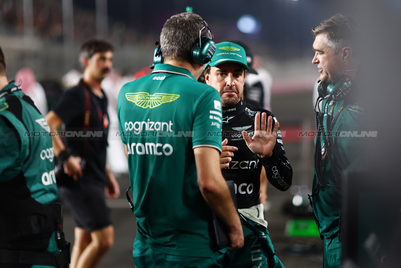 GP QATAR, Fernando Alonso (ESP) Aston Martin F1 Team on the grid.

08.10.2023. Formula 1 World Championship, Rd 18, Qatar Grand Prix, Doha, Qatar, Gara Day.

- www.xpbimages.com, EMail: requests@xpbimages.com © Copyright: Charniaux / XPB Images