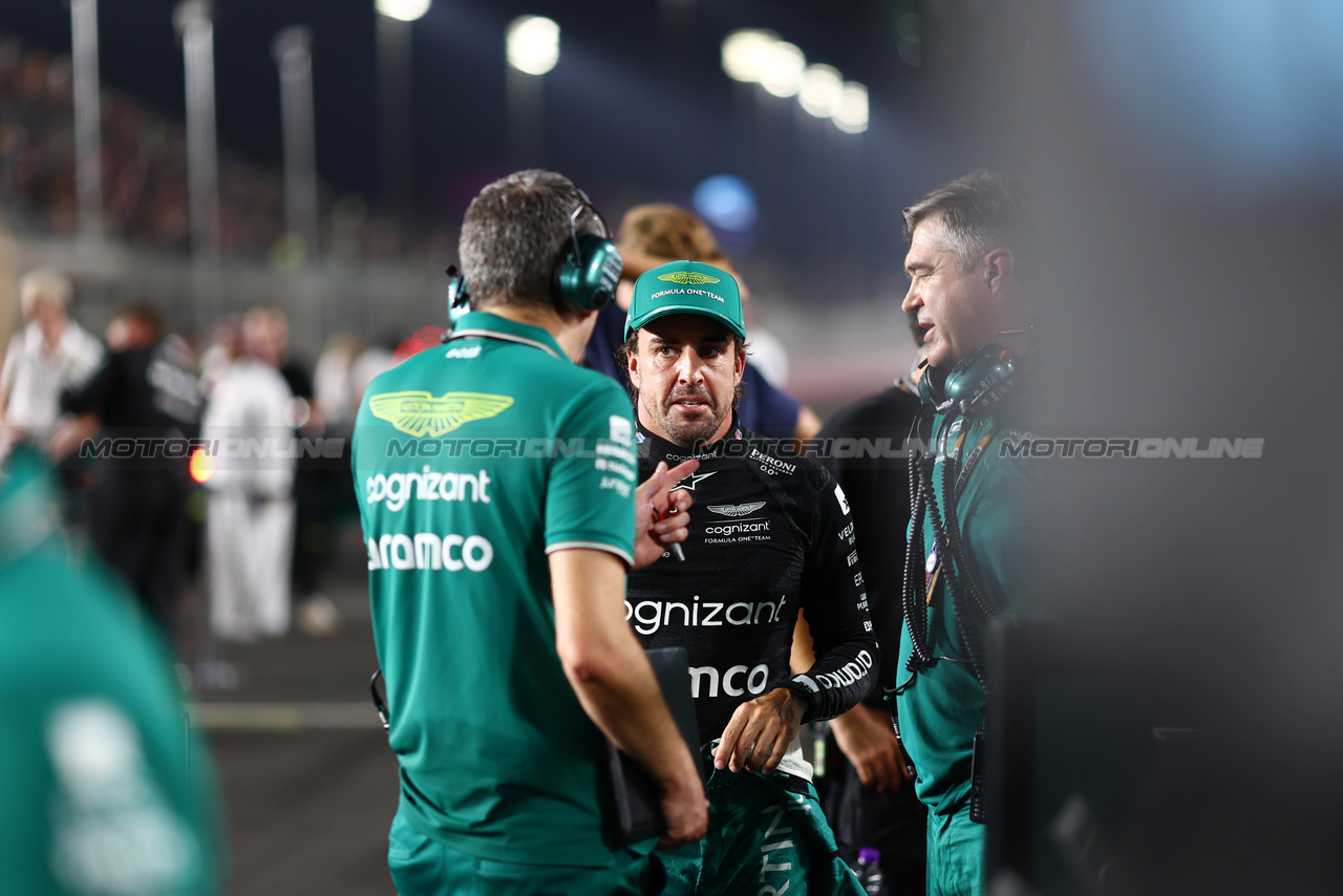 GP QATAR, Fernando Alonso (ESP) Aston Martin F1 Team on the grid.

08.10.2023. Formula 1 World Championship, Rd 18, Qatar Grand Prix, Doha, Qatar, Gara Day.

- www.xpbimages.com, EMail: requests@xpbimages.com © Copyright: Charniaux / XPB Images