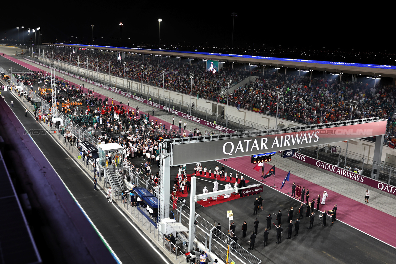 GP QATAR, Circuit Atmosfera - the grid before the partenza of the race.

08.10.2023. Formula 1 World Championship, Rd 18, Qatar Grand Prix, Doha, Qatar, Gara Day.

- www.xpbimages.com, EMail: requests@xpbimages.com © Copyright: Moy / XPB Images