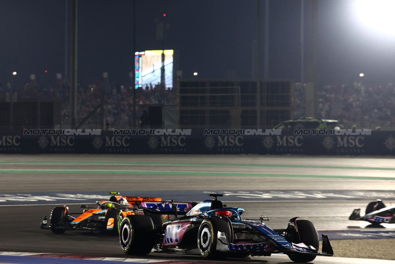 GP QATAR, Esteban Ocon (FRA) Alpine F1 Team A523.

08.10.2023. Formula 1 World Championship, Rd 18, Qatar Grand Prix, Doha, Qatar, Gara Day.

- www.xpbimages.com, EMail: requests@xpbimages.com © Copyright: Batchelor / XPB Images