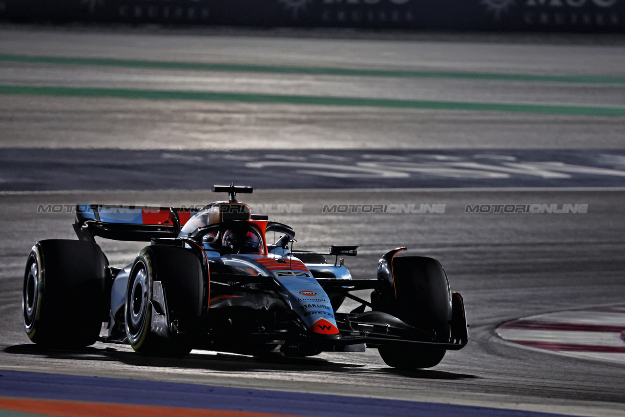 GP QATAR, Alexander Albon (THA) Williams Racing FW45.

08.10.2023. Formula 1 World Championship, Rd 18, Qatar Grand Prix, Doha, Qatar, Gara Day.

- www.xpbimages.com, EMail: requests@xpbimages.com © Copyright: Charniaux / XPB Images