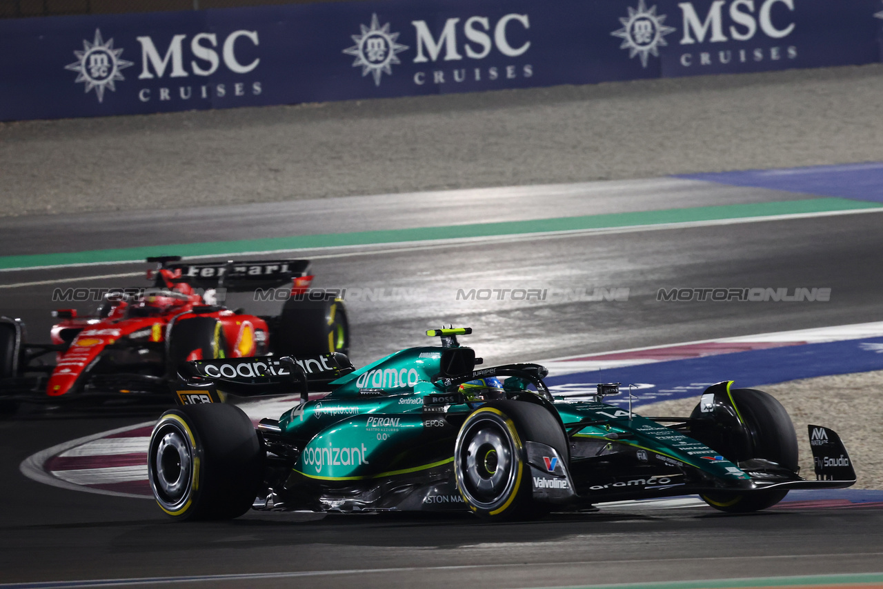 GP QATAR, Fernando Alonso (ESP) Aston Martin F1 Team AMR23.

08.10.2023. Formula 1 World Championship, Rd 18, Qatar Grand Prix, Doha, Qatar, Gara Day.

- www.xpbimages.com, EMail: requests@xpbimages.com © Copyright: Batchelor / XPB Images