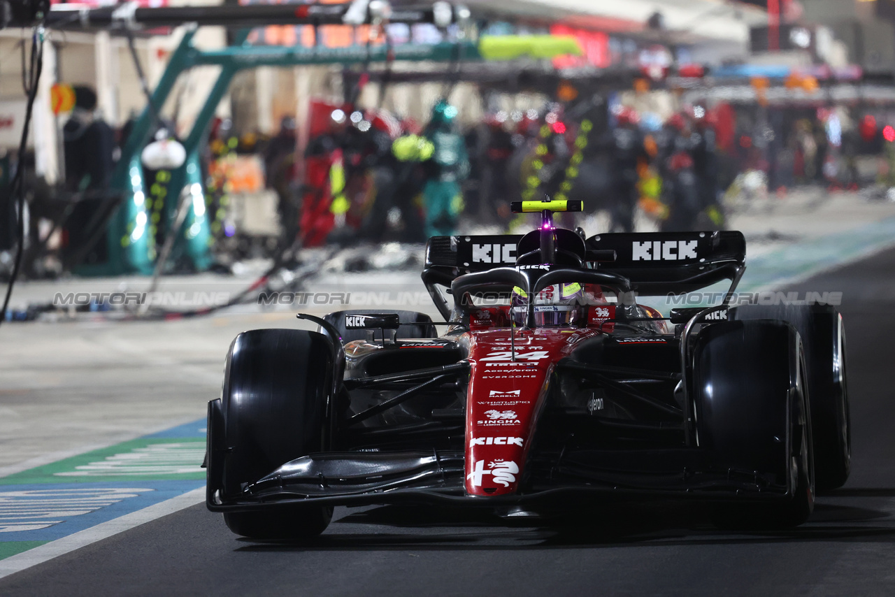 GP QATAR, Zhou Guanyu (CHN) Alfa Romeo F1 Team C43 leaves the pits.

08.10.2023. Formula 1 World Championship, Rd 18, Qatar Grand Prix, Doha, Qatar, Gara Day.

- www.xpbimages.com, EMail: requests@xpbimages.com © Copyright: Batchelor / XPB Images