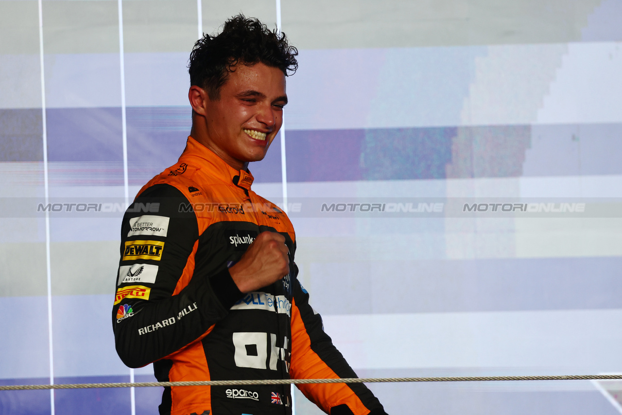 GP QATAR, 3rd place  Lando Norris (GBR) McLaren.
08.10.2023. Formula 1 World Championship, Rd 18, Qatar Grand Prix, Doha, Qatar, Gara Day.
- www.xpbimages.com, EMail: requests@xpbimages.com © Copyright: Batchelor / XPB Images