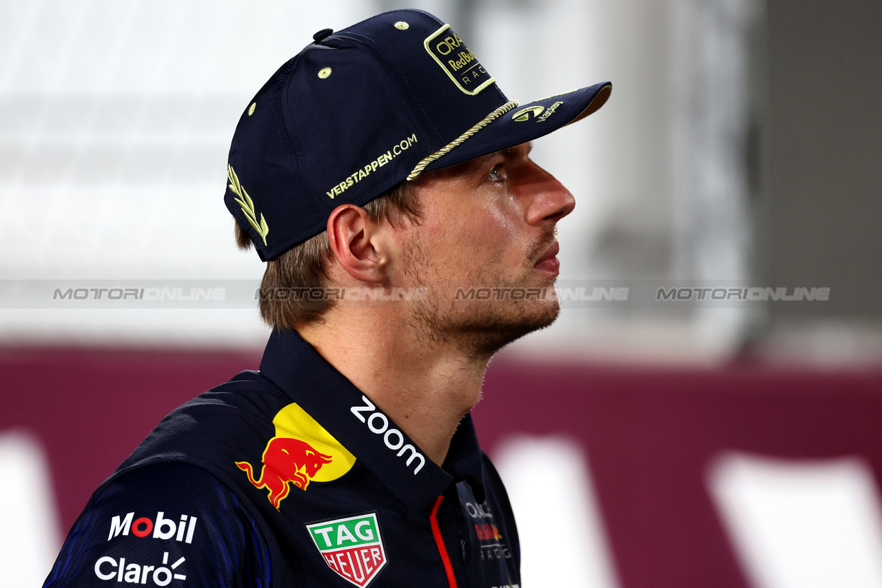 GP QATAR, Max Verstappen (NLD) Red Bull Racing on the drivers' parade.

08.10.2023. Formula 1 World Championship, Rd 18, Qatar Grand Prix, Doha, Qatar, Gara Day.

 - www.xpbimages.com, EMail: requests@xpbimages.com © Copyright: Coates / XPB Images