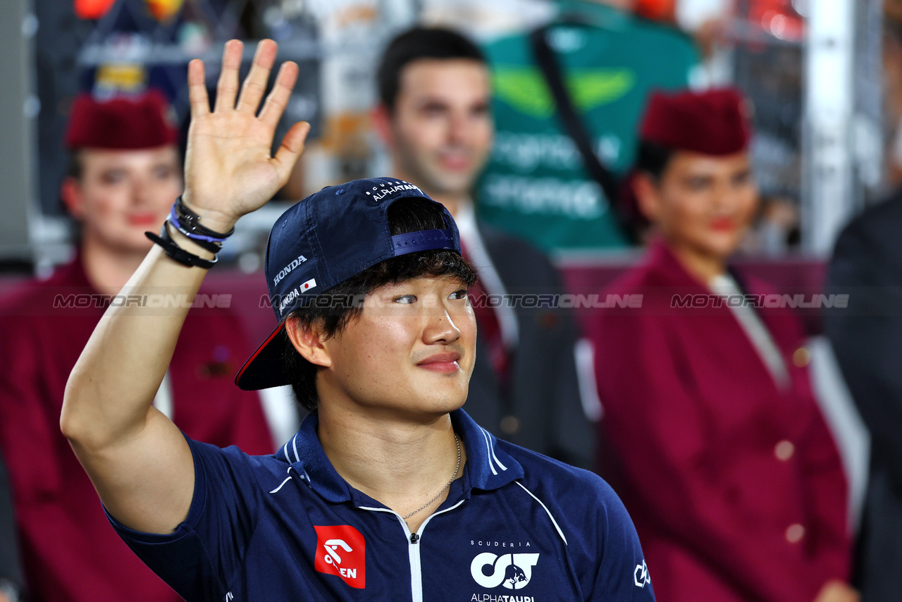 GP QATAR, Yuki Tsunoda (JPN) AlphaTauri on the drivers' parade.

08.10.2023. Formula 1 World Championship, Rd 18, Qatar Grand Prix, Doha, Qatar, Gara Day.

 - www.xpbimages.com, EMail: requests@xpbimages.com © Copyright: Coates / XPB Images