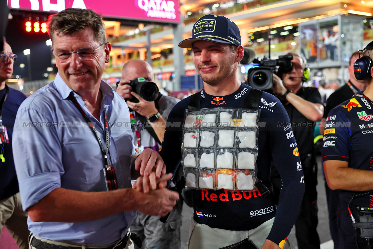 GP QATAR, Max Verstappen (NLD) Red Bull Racing on the grid.

08.10.2023. Formula 1 World Championship, Rd 18, Qatar Grand Prix, Doha, Qatar, Gara Day.

- www.xpbimages.com, EMail: requests@xpbimages.com © Copyright: Batchelor / XPB Images