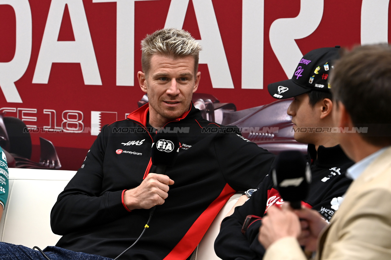 GP QATAR, Nico Hulkenberg (GER) Haas F1 Team in the FIA Press Conference.

05.10.2023. Formula 1 World Championship, Rd 18, Qatar Grand Prix, Doha, Qatar, Preparation Day.

- www.xpbimages.com, EMail: requests@xpbimages.com © Copyright: XPB Images