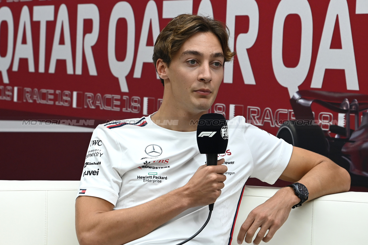 GP QATAR, Esteban Ocon (FRA) Alpine F1 Team in the FIA Press Conference.

05.10.2023. Formula 1 World Championship, Rd 18, Qatar Grand Prix, Doha, Qatar, Preparation Day.

- www.xpbimages.com, EMail: requests@xpbimages.com © Copyright: XPB Images