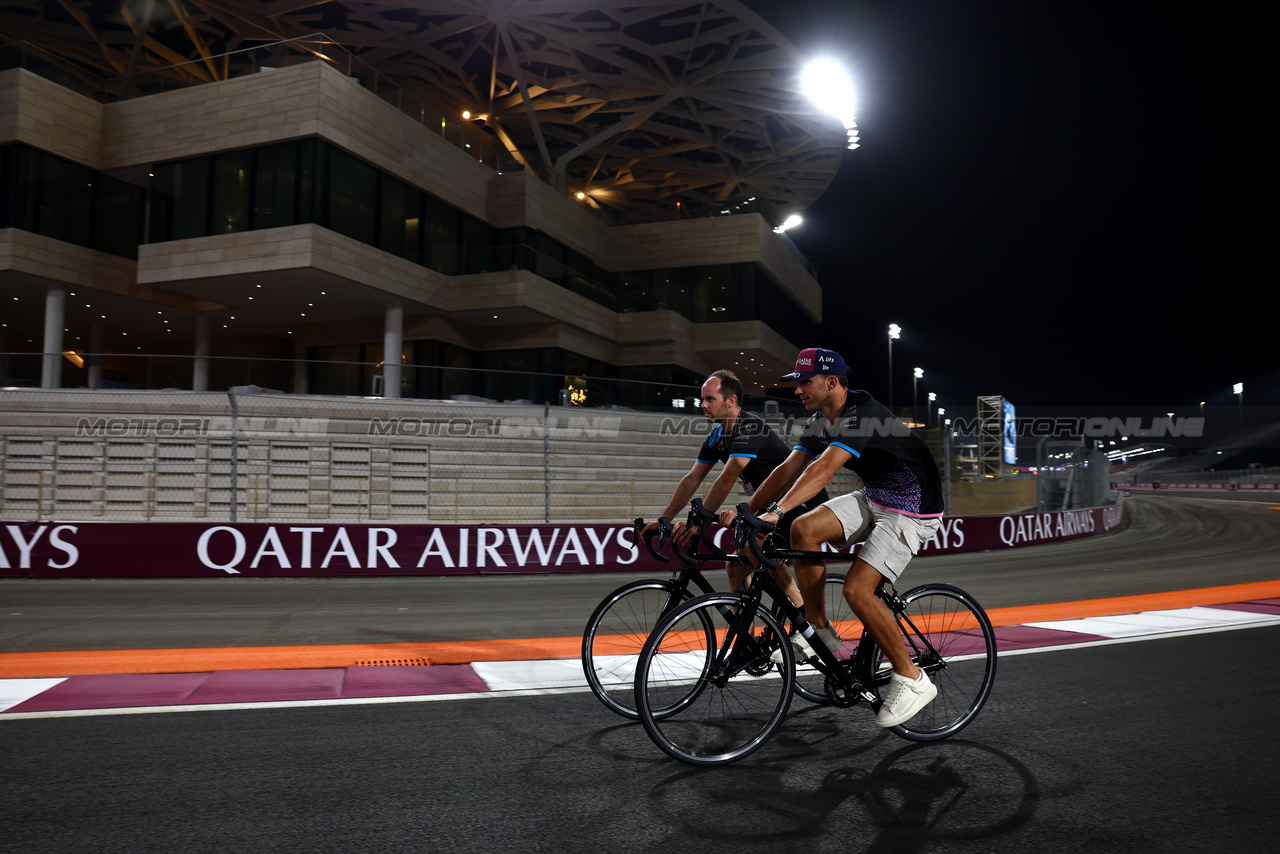 GP QATAR, Pierre Gasly (FRA) Alpine F1 Team rides the circuit with Karel Loos (BEL) Alpine F1 Team Gara Engineer.

05.10.2023. Formula 1 World Championship, Rd 18, Qatar Grand Prix, Doha, Qatar, Preparation Day.

- www.xpbimages.com, EMail: requests@xpbimages.com © Copyright: Batchelor / XPB Images