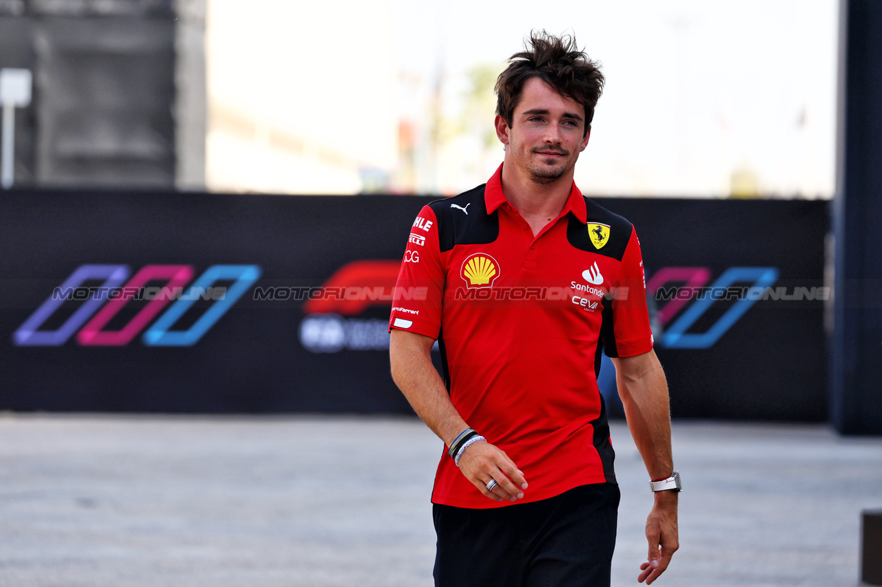 GP QATAR, Charles Leclerc (MON) Ferrari.

05.10.2023. Formula 1 World Championship, Rd 18, Qatar Grand Prix, Doha, Qatar, Preparation Day.

- www.xpbimages.com, EMail: requests@xpbimages.com © Copyright: Batchelor / XPB Images