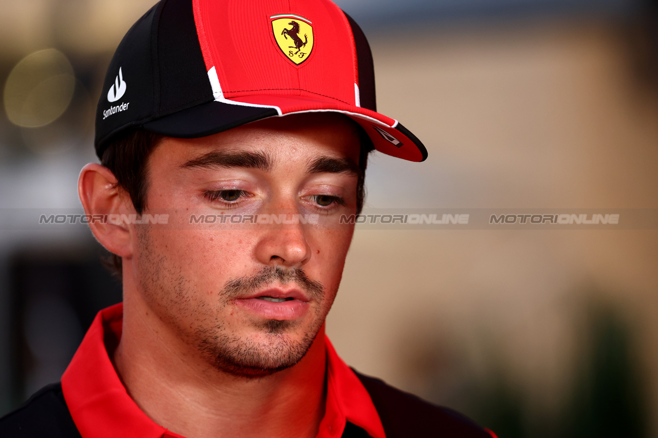 GP QATAR, Charles Leclerc (MON) Ferrari.

05.10.2023. Formula 1 World Championship, Rd 18, Qatar Grand Prix, Doha, Qatar, Preparation Day.

- www.xpbimages.com, EMail: requests@xpbimages.com © Copyright: Batchelor / XPB Images