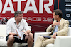 GP QATAR, (L to R): David Croft (GBR) Sky Sports Commentator e Tom Clarkson (GBR) Journalist in the FIA Press Conference.
05.10.2023. Formula 1 World Championship, Rd 18, Qatar Grand Prix, Doha, Qatar, Preparation Day.
- www.xpbimages.com, EMail: requests@xpbimages.com © Copyright: XPB Images