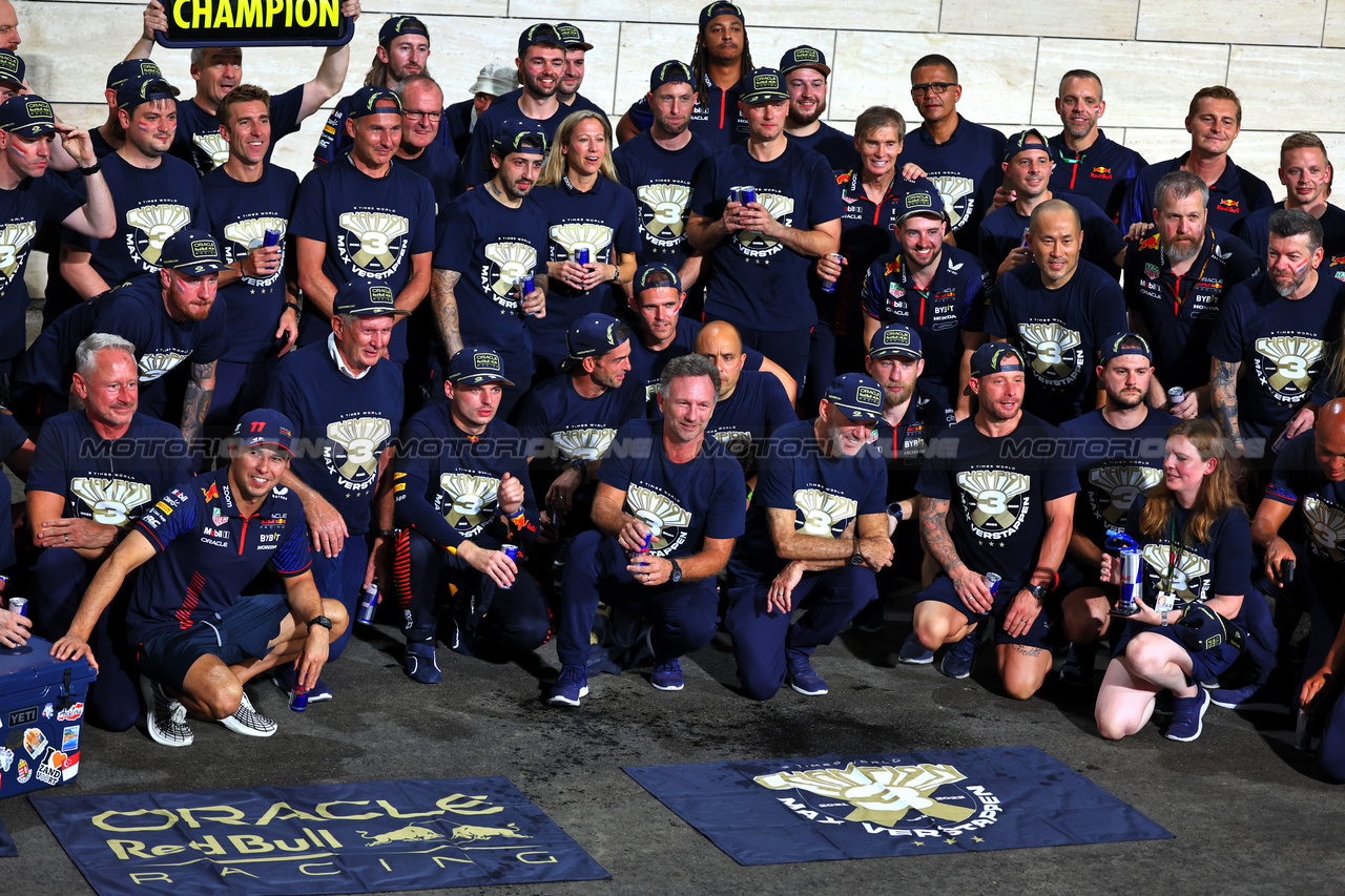GP QATAR, Max Verstappen (NLD) Red Bull Racing celebrates winning his third World Championship with the team.

07.10.2023. Formula 1 World Championship, Rd 18, Qatar Grand Prix, Doha, Qatar, Sprint Day.

- www.xpbimages.com, EMail: requests@xpbimages.com © Copyright: Batchelor / XPB Images