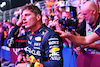 GP QATAR, Max Verstappen (NLD) Red Bull Racing celebrates winning his third World Championship in Sprint parc ferme.
07.10.2023. Formula 1 World Championship, Rd 18, Qatar Grand Prix, Doha, Qatar, Sprint Day.
- www.xpbimages.com, EMail: requests@xpbimages.com © Copyright: Charniaux / XPB Images