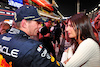 GP QATAR, Max Verstappen (NLD) Red Bull Racing celebrates winning his third World Championship in Sprint parc ferme with girlfriend Kelly Piquet (BRA).
07.10.2023. Formula 1 World Championship, Rd 18, Qatar Grand Prix, Doha, Qatar, Sprint Day.
 - www.xpbimages.com, EMail: requests@xpbimages.com © Copyright: Coates / XPB Images