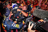 GP QATAR, Max Verstappen (NLD) Red Bull Racing celebrates winning his third World Championship in Sprint parc ferme with Christian Horner (GBR) Red Bull Racing Team Principal e the team.
07.10.2023. Formula 1 World Championship, Rd 18, Qatar Grand Prix, Doha, Qatar, Sprint Day.
 - www.xpbimages.com, EMail: requests@xpbimages.com © Copyright: Coates / XPB Images