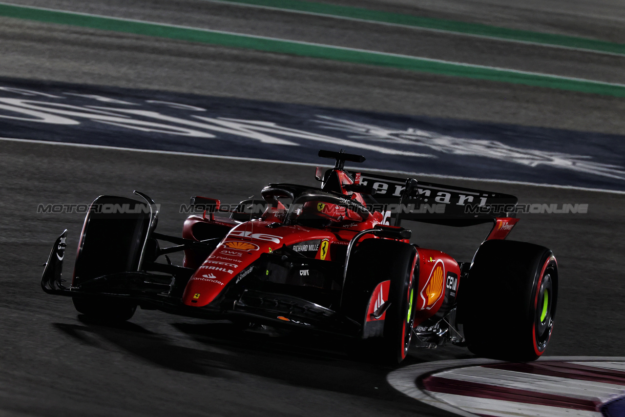 GP QATAR, Charles Leclerc (MON) Ferrari SF-23.

06.10.2023 Formula 1 World Championship, Rd 18, Qatar Grand Prix, Doha, Qatar, Qualifiche Day.

 - www.xpbimages.com, EMail: requests@xpbimages.com © Copyright: Coates / XPB Images
