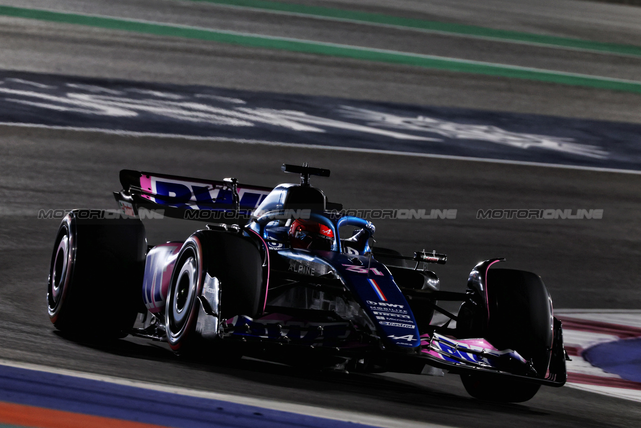 GP QATAR, Esteban Ocon (FRA) Alpine F1 Team A523.

06.10.2023 Formula 1 World Championship, Rd 18, Qatar Grand Prix, Doha, Qatar, Qualifiche Day.

 - www.xpbimages.com, EMail: requests@xpbimages.com © Copyright: Coates / XPB Images