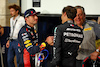 GP QATAR, (L to R): Pole sitter Max Verstappen (NLD) Red Bull Racing with George Russell (GBR) Mercedes AMG F1 in qualifying parc ferme.
06.10.2023 Formula 1 World Championship, Rd 18, Qatar Grand Prix, Doha, Qatar, Qualifiche Day.
- www.xpbimages.com, EMail: requests@xpbimages.com © Copyright: Batchelor / XPB Images