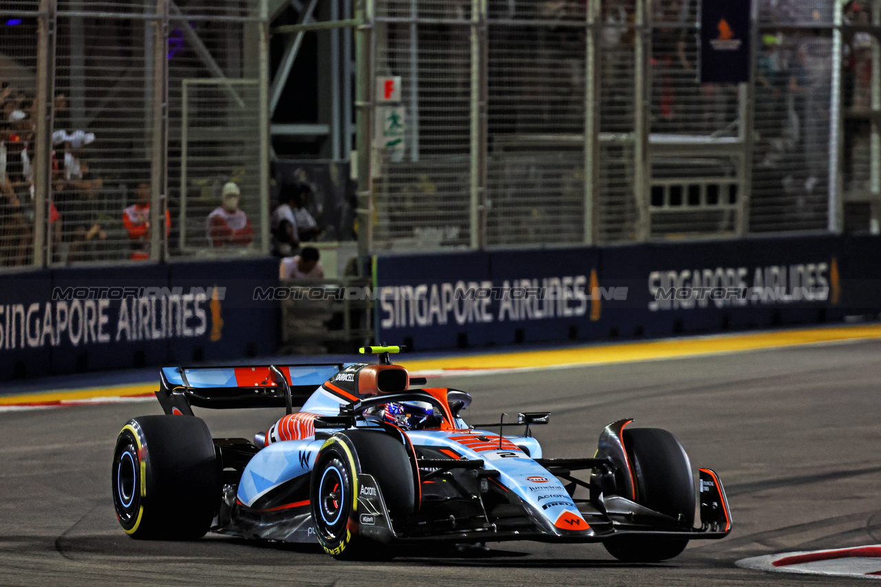 GP SINGAPORE, Logan Sargeant (USA) Williams Racing FW45.

17.09.2023. Formula 1 World Championship, Rd 16, Singapore Grand Prix, Marina Bay Street Circuit, Singapore, Gara Day.

- www.xpbimages.com, EMail: requests@xpbimages.com © Copyright: Batchelor / XPB Images