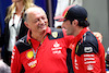 GP SINGAPORE, Frederic Vasseur (FRA) Ferrari Team Principal with 1st place  Carlos Sainz Jr (ESP) Ferrari.
17.09.2023. Formula 1 World Championship, Rd 16, Singapore Grand Prix, Marina Bay Street Circuit, Singapore, Gara Day.
- www.xpbimages.com, EMail: requests@xpbimages.com © Copyright: Batchelor / XPB Images