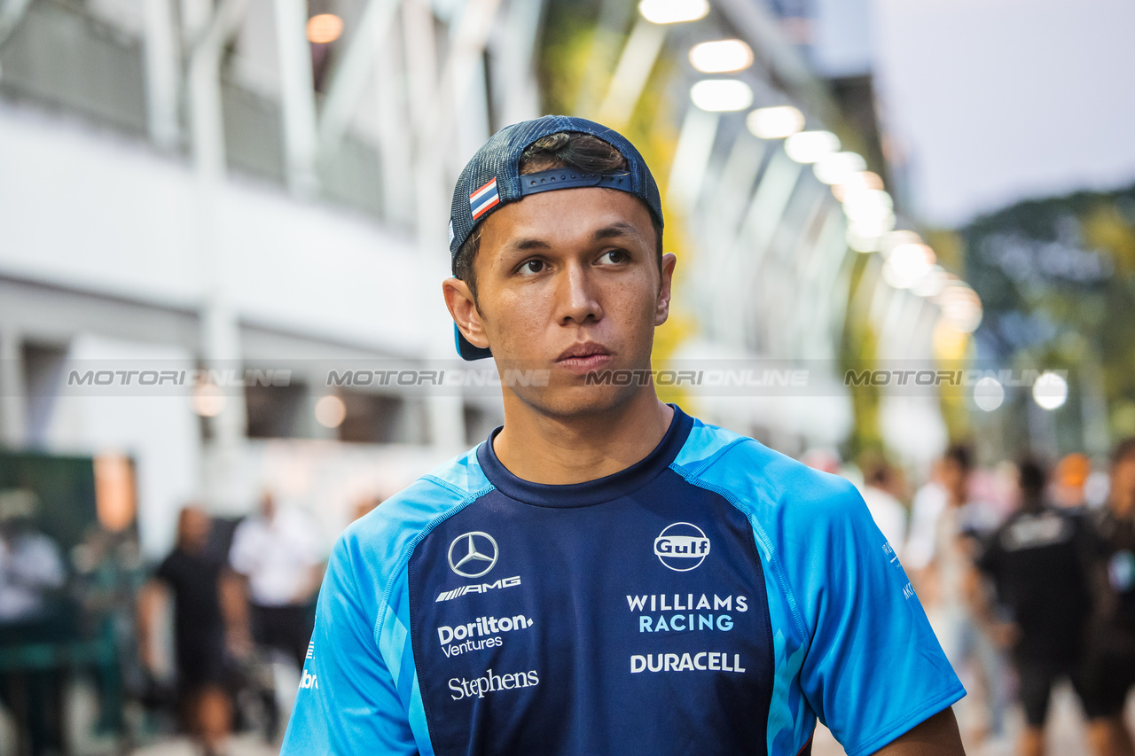 GP SINGAPORE, Alexander Albon (THA) Williams Racing.

14.09.2023. Formula 1 World Championship, Rd 16, Singapore Grand Prix, Marina Bay Street Circuit, Singapore, Preparation Day.

- www.xpbimages.com, EMail: requests@xpbimages.com © Copyright: Bearne / XPB Images