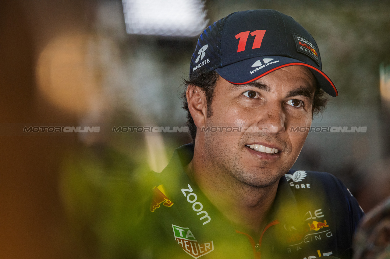 GP SINGAPORE, Sergio Perez (MEX) Red Bull Racing.

14.09.2023. Formula 1 World Championship, Rd 16, Singapore Grand Prix, Marina Bay Street Circuit, Singapore, Preparation Day.

- www.xpbimages.com, EMail: requests@xpbimages.com © Copyright: Bearne / XPB Images